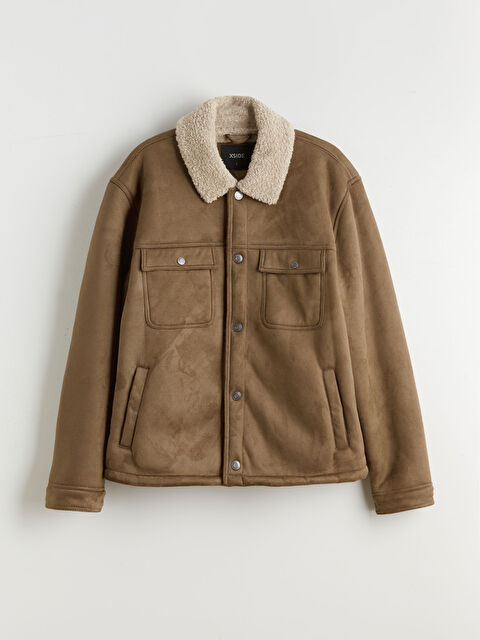 XSIDE Standart Kalıp Kürk Yaka Süet Erkek Mont - W59395Z8-J0V