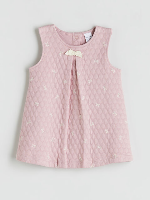 LCW baby Fiyonk Nakışlı Kapitone Kız Bebek Elbise - W59619Z1-LT8