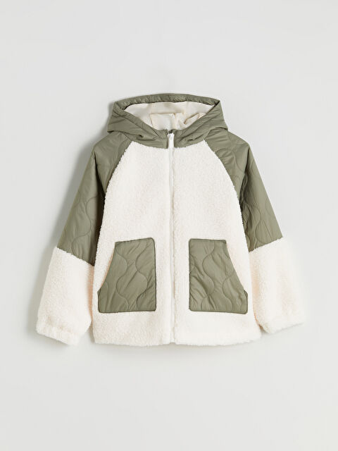 LCW Kids معطف فرو مزود بغطاء رأس للبنات - W59733Z4-R9J