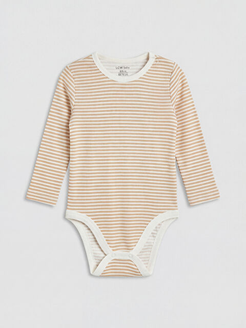 LCW baby Bisiklet Yaka Erkek Bebek Çıtçıtlı Body - W59742Z1-LEA