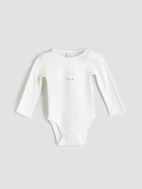 LCW baby Tavşan Baskılı Kız Bebek Çıtçıtlı Body - W59750Z1-FDU
