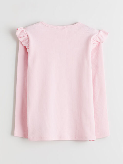 LCW Kids Pembe Bisiklet Yaka Çiçekli Kız Çocuk Pijama Takımı