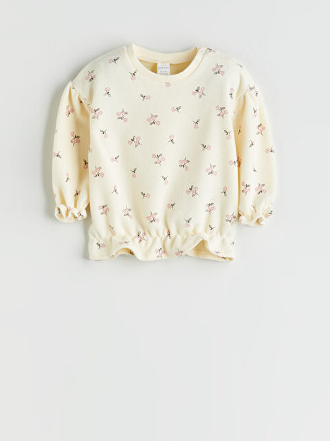 LCW baby Çiçekli Yumuşak Dokulu Kız Bebek Sweatshirt ve Tayt - W59814Z1-LQA