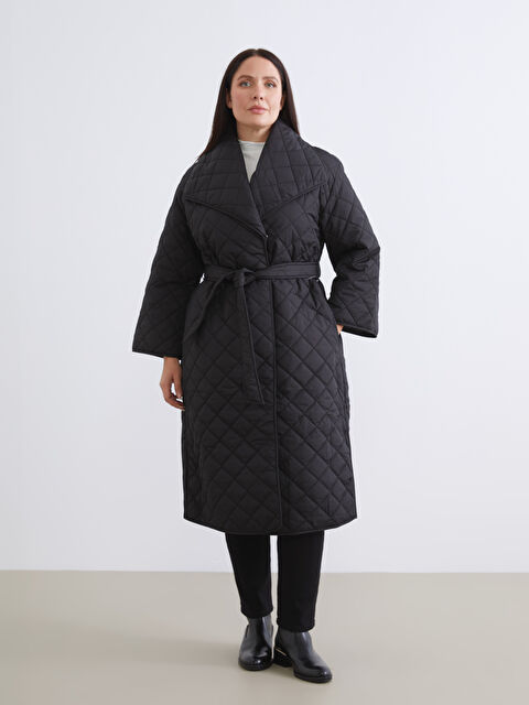 LCW Modest Ceket Yaka Kapitone Kadın Şişme Mont - W59870Z8-CVL