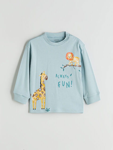 LCW baby Baskılı Erkek Bebek Uzun Kollu Tişört - W59948Z1-G0S