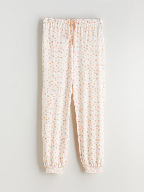 LCW DREAM Beli Lastikli Çiçekli Kadın Jogger Pijama Alt - W5AF67Z8-LT6