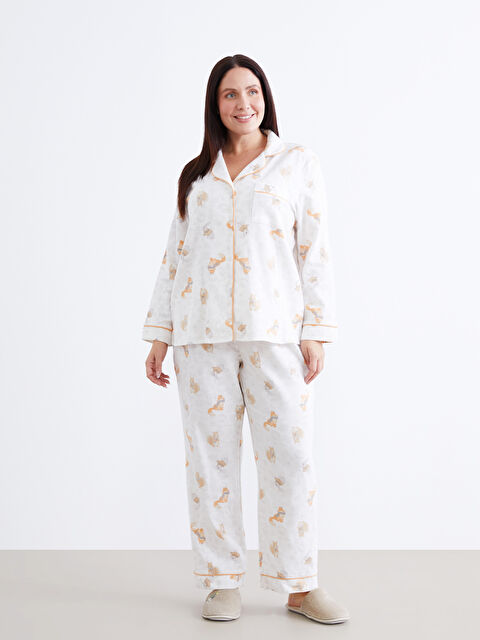 LCW DREAM Gömlek Yaka Desenli Kadın Pijama Takımı - W5AF71Z8-LRB
