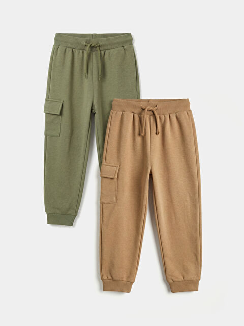 LCW Kids Elasticated Waist Boys' Jogger Sweatpants 2 Pack - W5AG63Z1-GPW