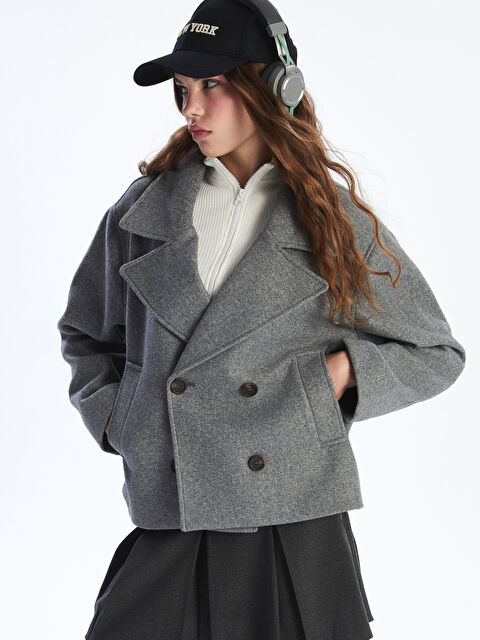 XSIDE Kruvaze Yaka Kadın Kaşe Kaban - W5AJ58Z8-V44