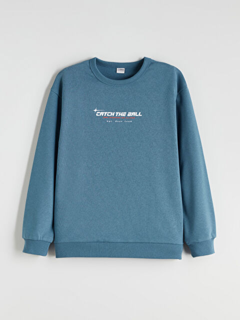 LCW Kids Bisiklet Yaka Baskılı Erkek Çocuk Sweatshirt - W5AN04Z4-MYH