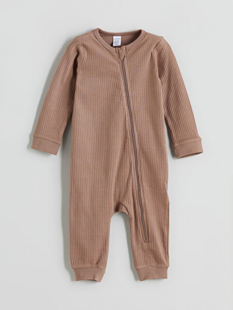 LCW baby Bisiklet Yaka Basic Fermuarlı Erkek Bebek Tulum - W5AP11Z1-R1V