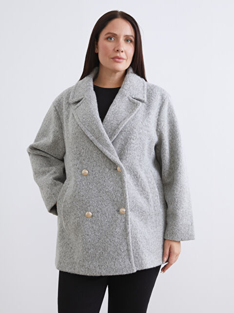 LCW Modest Kruvaze Yaka Oversize Kadın Kaşe Kaban - W5AP79Z8-ZFW