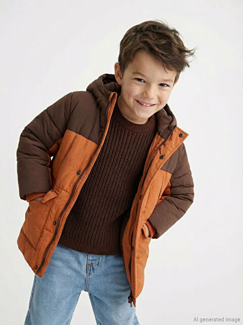 LCW Kids Kapüşonlu Erkek Çocuk Kalın Mont - W5AR48Z1-GPE