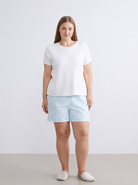 LCW DREAM Beli Lastikli Baskılı Kadın Şort Pijama Altı