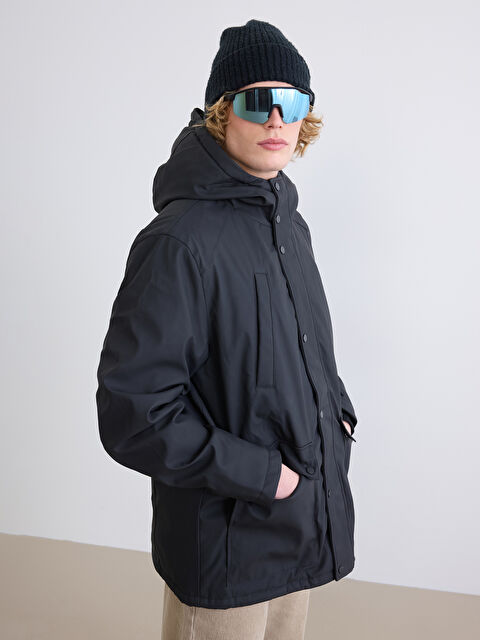 XSIDE Standart Kalıp Kapüşonlu Erkek Mont - W5BA74Z8-CVL