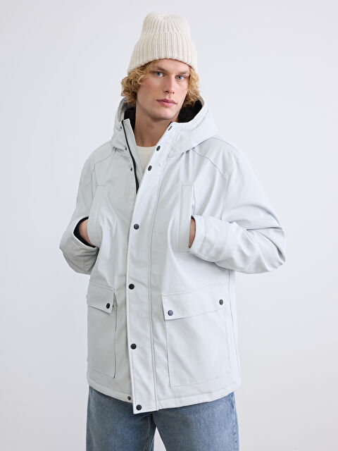 XSIDE Standart Kalıp Kapüşonlu Erkek Mont - W5BA74Z8-VD7