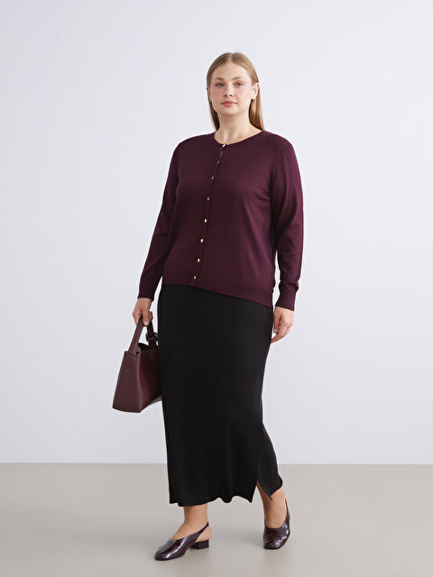 LCW Modest Beli Lastikli Yırtmaçlı Triko Etek - W5BE50Z8-RQL