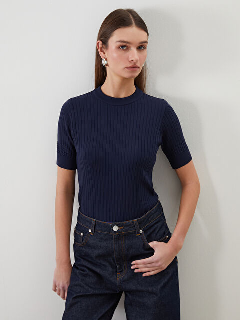 LCW Modest Bisiklet Yaka Kadın Triko Kazak - W5BF36Z8-CUY