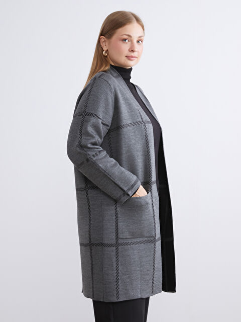 LCWAIKIKI Classic Şal Yaka Ekose Kadın Triko Hırka - W5BF49Z8-YJB