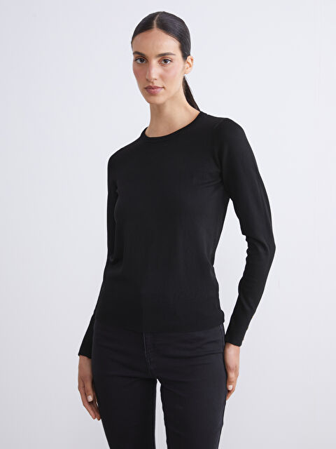 LCWAIKIKI Classic Bisiklet Yaka Kadın Triko Kazak - W5BF53Z8-CVL