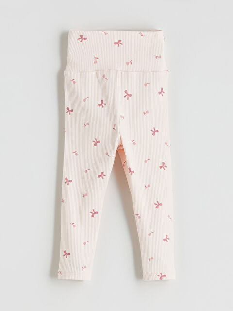 LCW baby Beli Lastikli Baskılı Kız Bebek Tayt - W5BH06Z1-LT4