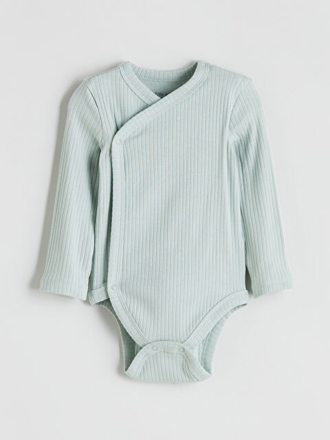 LCW baby V Yaka Erkek Bebek Çıtçıtlı Bodysuit - W5BH32Z1-FLL