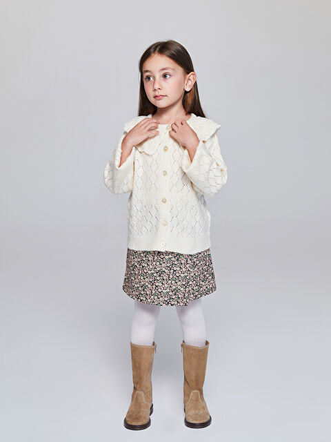 LCW Kids Çiçekli Kız Çocuk Şort Etek ve Külotlu Çorap 2'li - W5BI35Z1-LQJ