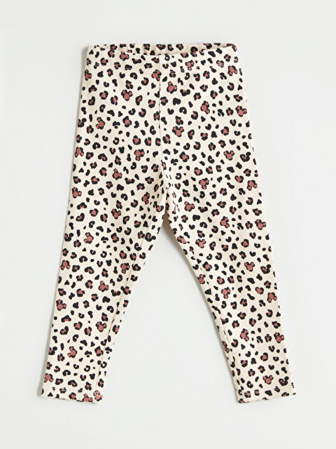 LCW Kids Beli Lastikli Desenli Kız Çocuk Tayt Pantolon	 - W5BP01Z1-LRB