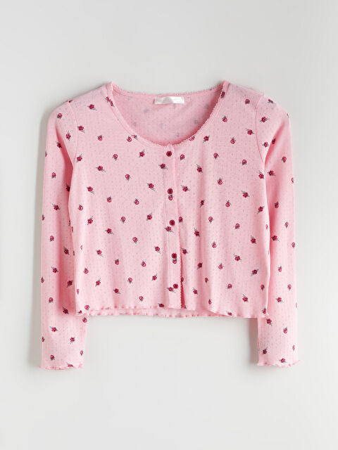 LCW DREAM Bisiklet Yaka Çiçekli Kadın Pijama Üstü - W5BR83Z8-LSZ