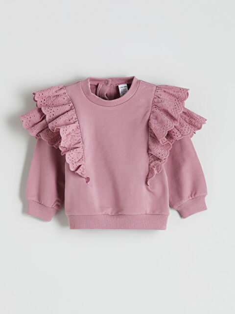 LCW baby Bebe Yaka Kız Bebek Sweatshirt - W5BT38Z1-SFX