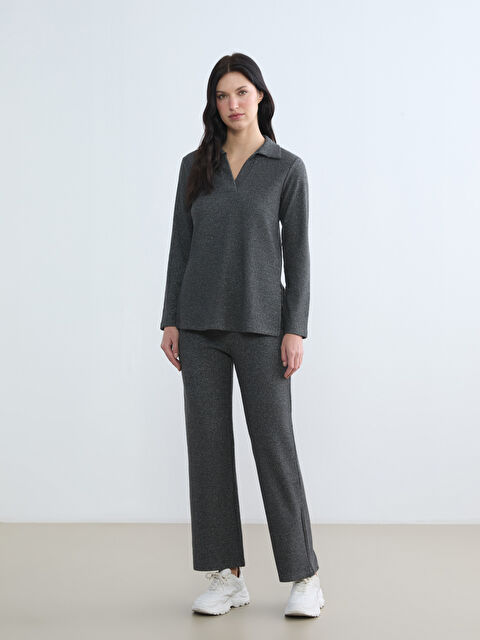 LCW Comfort Pantalone sa sjajnim završetkom i elastičnim pojasom - W5BT67Z8-CZM