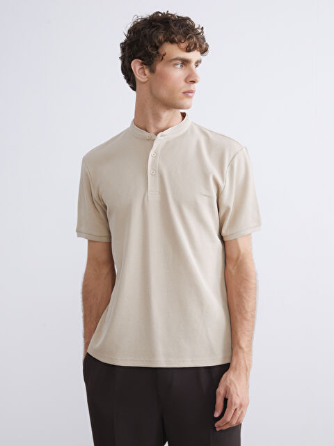 LCW Vision Grandad Collar Men's T-Shirt - W5CA19Z8-HZZ