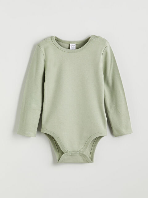 LCW baby Bisiklet Yaka Erkek Bebek Çıtçıtlı Body - W5CE30Z1-GMG