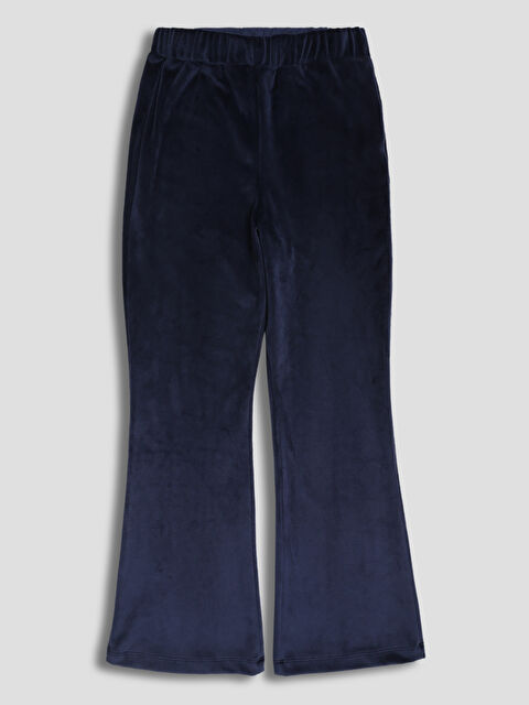 LCW Kids Elastic Waist Flared Girls' Velvet Leggings - W5CE65Z4-HRC