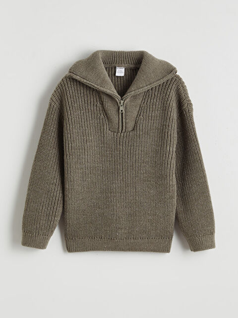 LCW Kids Dik Yaka Erkek Çocuk Triko Kazak - W5CI58Z1-LAV