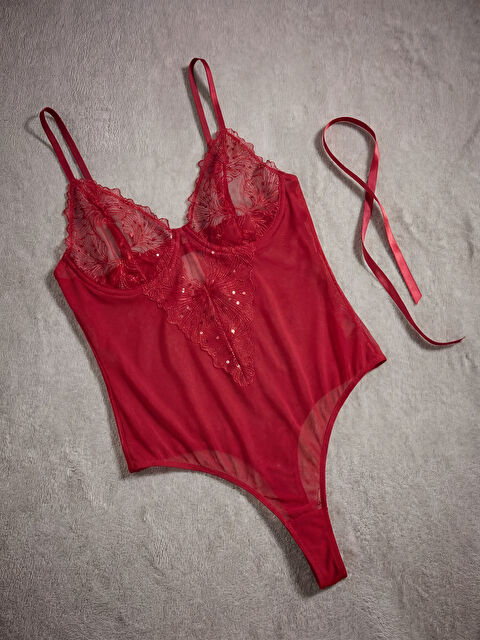 LCW DREAM V Yaka Brode Bodysuit - W5CJ28Z8-R3P