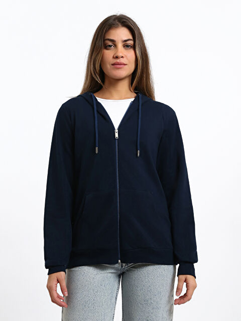 LCWAIKIKI Basic Hooded Women's Zip-Up Sweatshirt - W5CN19Z8-E1J