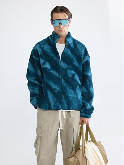 XSIDE ACTIVE Dik Yaka Pelüş Erkek Fermuarlı Sweatshirt - W5CR46Z8-774