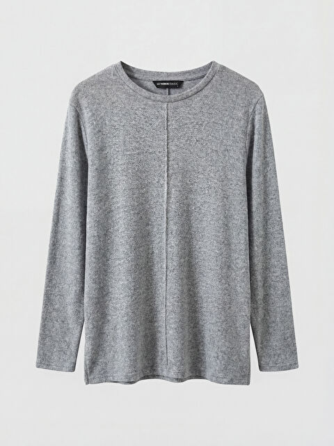 LCWAIKIKI Classic تي شيرت نسائي بكول مدور وكم طويل