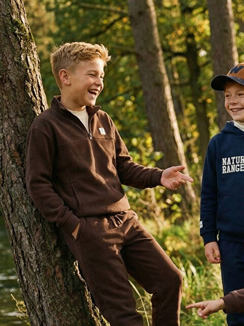 LCW Kids Dik Yaka Erkek Çocuk Polar Sweatshirt - W5CT38Z4-HDB