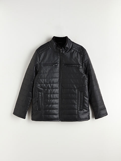 LCWAIKIKI Classic بالطو جلد صناعي بياقة قميص عادي للرجال - W5CT73Z8-CVL