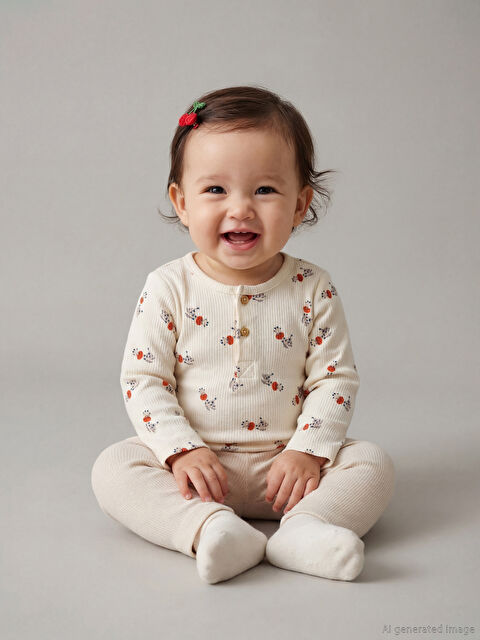 LCW baby Baskılı Erkek Bebek Çıtçıtlı Body ve Tayt 2'li - W5CU50Z1-LRA