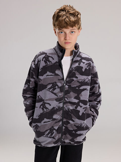 LCW Kids Dik Yaka Erkek Çocuk Polar Hırka - W5CU85Z4-LQ9