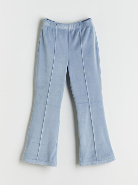 LCW Kids Beli Lastikli Kadife İspanyol Paça Kız Çocuk Tayt - W5CY43Z4-ZAZ