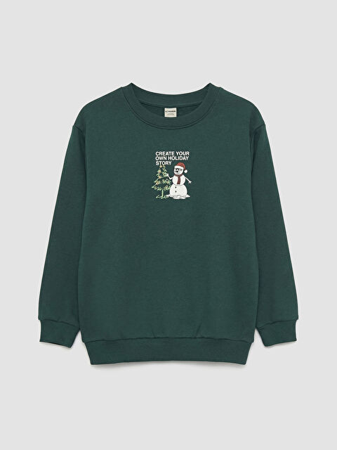 LCW Kids Yılbaşı Temalı Erkek Çocuk Sweatshirt - W5DB17Z4-HHQ