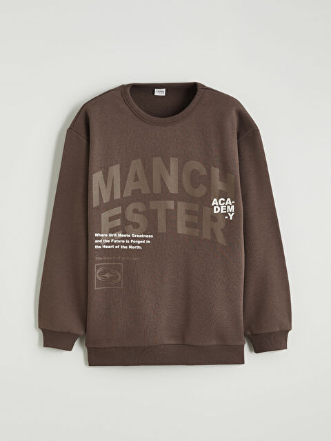 LCW Kids Bisiklet Yaka Manchester Baskılı Erkek Çocuk Sweatshirt - W5DB37Z4-Z7U