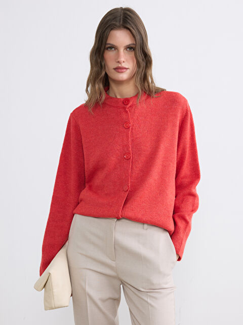 LCW EVERYDAY Crew Neck Women Sweater Cardigan - W5DD44Z8-DAX