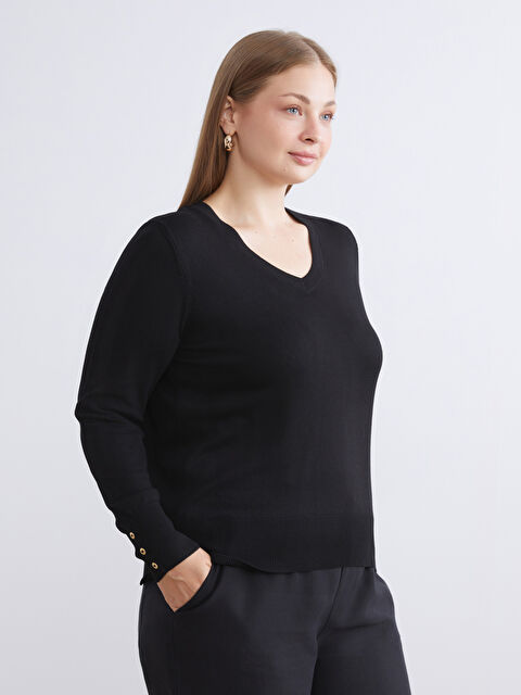 LCWAIKIKI Classic V Yaka Kadın Triko Kazak - W5DG64Z8-CVL