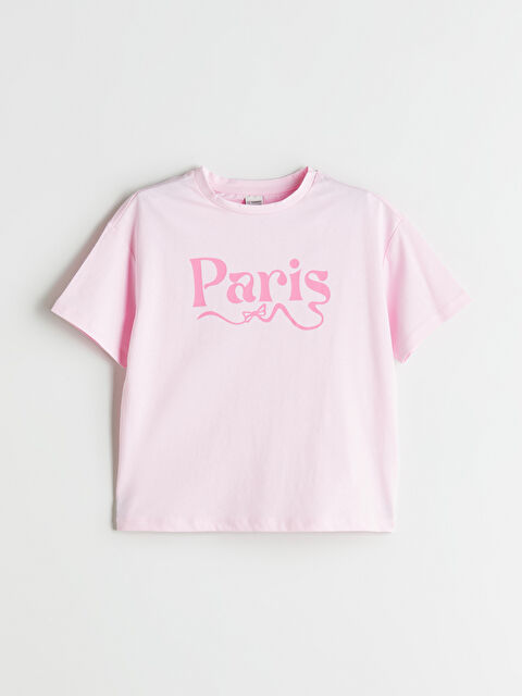 LCW Kids Bisiklet Yaka Paris Baskılı Kız Çocuk Tişört - W5DI46Z4-QXB