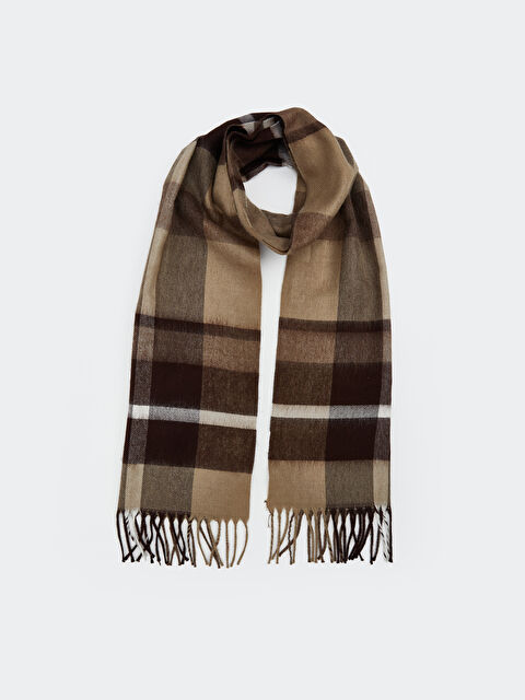 LCW ACCESSORIES Püskül Detaylı Ekose Desenli Erkek Atkı - W5DK41Z8-LLL